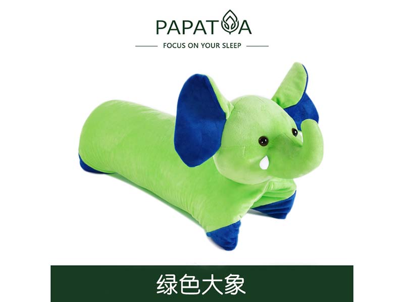 P6卡通枕-绿色大象